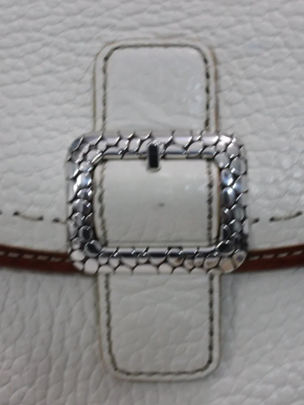 Brighton Ivory & Cognac Heritage Satchel Bag E856589 - Embossed Leather ✨
